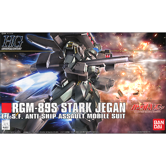 <p>Build and display <strong>Gundam HGUC #104 RGM-89S STARK JEGAN</strong> with this official Bandai Hobby <strong>HGUC 1/144 scale model kit</strong>.</p>
<p>Special Jegan variant that features enhanced armor, shoulder mounted missile pods, beam saber and modified bazooka. Original Jegan beam rifle also included</p>
<p><strong>Product Features:</strong></p>
<ul>
<li>HGUC 1/144 scale model kit</li>
<li>Official Bandai Hobby release</li>
<li>Includes beam rifle</li>
<li>Includes beam saber accessory/accessor