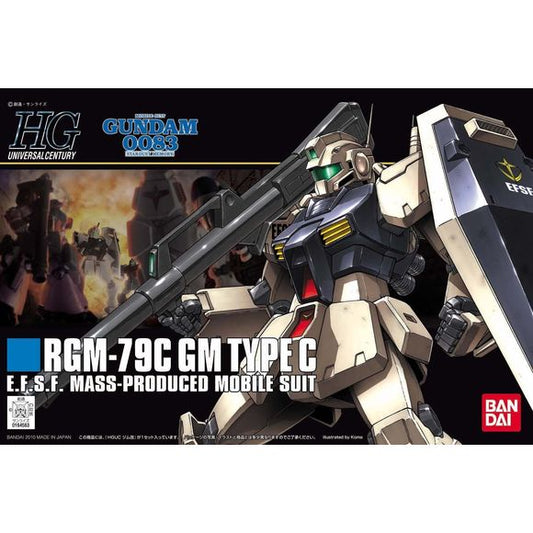 <p>Build and display <strong>HGUC Stardust Memory RGM-79C GM Type C</strong> with this official Bandai Hobby <strong>HGUC 1/144 scale model kit</strong>.</p>
<p>GM variant seen in Gundam 0083 Stardust Memory, features machine gun, shield, bazooka and beam saber as well as Federation faction markings and a number of different hands for various poses</p>
<p><strong>Product Features:</strong></p>
<ul>
<li>HGUC 1/144 scale model kit</li>
<li>Official Bandai Hobby release</li>
<li>Includes beam saber accessory/a