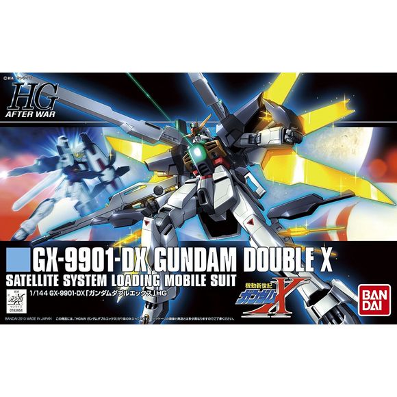 <p>The mighty Twin Satellite Cannon mid-season upgrade for Gundam X appears in a modern high-grade kit! Part of the All Gundam project which seeks to bring new modern kits from older Gundam titles, the Double X shares a common construction with other kits to allow for part swapping and easy customization.</p>
<p>Twin satellite cannon and solar collectors can fully deploy or collapse. Buster rifle and two beam swords with detachable beam parts along with composite shield are also included in this release.</p