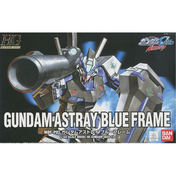 First form of the Blue Frame from Gundam Seed Astray, featuring bazooka, beam rifle, shield, and 2 beam sabers.