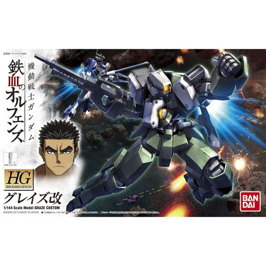 <p>Build and display <strong>HGPD IBO Graze Kai Custom</strong> with this official Bandai Hobby <strong>HG 1/144 scale model kit</strong>.</p>
<p>Part of the series Gundam Iron-Blooded Orphans, the Graze Kai is an upgraded Graze mass production unit used by the Earth organization Gjallarhorn. Comes equipped with rifle and battle axe that can be stored on attachments points on its body</p>
<p><strong>Product Features:</strong></p>
<ul>
<li>HG 1/144 scale model kit</li>
<li>Official Bandai Hobby release</li>