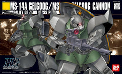 After several Gelgoog variations, Bandai at last releases the first mass-production-type Gelgoog! An optional cannon attachment is included, along with a beam rifle, twin beam sword, shield, a three-barrel missile launcher, and four types of optional heads.