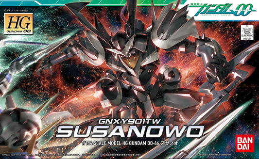 Refined Masurao used by Mr. Bushido in the second season of Gundam 00 features physical blades that can be combined, a beam chakram effect part that can be housed above the head, and Try Punisher weapon housed inside the chest and shoulders. Display stand included.