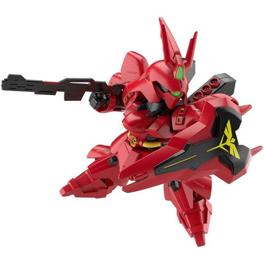 Bandai brings us a new SD EX Standard Sazabi ! This new Ex Standard Sazabi kits come molded in multiple colors and feature limited articulation so you can get that perfect pose to display them! Foil marking stickers are also included to add extra colors and markings to your kit. Moreover, a new gimmick added with these EX Standard kits. The ability to borrow parts and combine them to make new weapons that can be used with 1/144 scale HG Gundam kits!