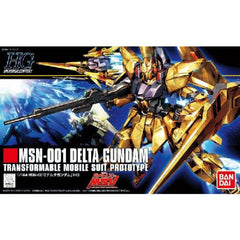 <p>Similar to the HGUC Delta Plus Gundam released in 2010, the Delta Gundam comes with extra parts to allow you to build it in both its robot form and waverider mode. But what separates this HG from its predecessor is the fantastic gold plating.</p>
<p>Three runners of parts have been coated in a gleaming gold finish making the Delta Gundam shine birght in your Gundam collection</p>
<p><strong>Product Features:</strong></p>
<ul>
<li>HGUC 1/144 scale model kit</li>
<li>Official Bandai Hobby release</li>
</ul