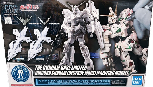 Bandai Gundam Base Limited Unicorn (Destroy Mode / Painting Model) HG 1/144 Model Kit.