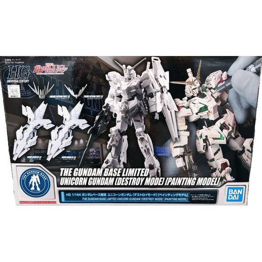 Bandai Gundam Base Limited Unicorn (Destroy Mode / Painting Model) HG 1/144 Model Kit.