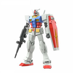 Consisting of only 74 parts the Entry Grade RX-78-2 Gundam is the ultimate introduction item for GunPla. The plastic is color molded requiring no paint, snaps together requiring no glue, uses easy twist off parts, requing no tools, and now doesn't even require stickers for tiny details! Comes with beam rifle, shield.