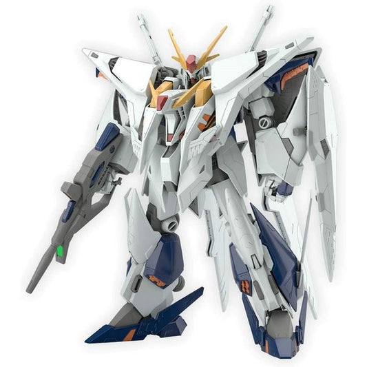 The Xi Gundam from "Mobile Suit Gundam: Hathaway's Flash" gets a new HGUC kit from Bandai! This over-26-meter-tall Mobile Suit is perfectly rendered in 1/144 scale, bringing a sense of density and volume while still reflecting even the finest details. Extra hands are included, as are the beam saber, beam rifle, and shield. The shield can be attached by removing the hexagonal parts of the arm. The wing on the back, the blades on the sides of its legs, and the deployable Minovsky flight unit are all included