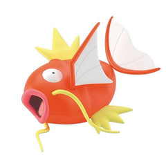 Bandai debuts a lineup of big "Pokemon" plastic models with Magikarp! He's made up of 30 parts that are easy to assemble; no paint or glue are needed. His characteristic beard is made of a material that's different from the rest of the kit and break-resistant; parts replacement allows you to display it using its signature Splash move! A base for display is included too.