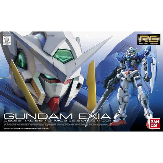 At last, a Real Grade kit of Gundam Exia! 1/144 Scale, Fully posable after assembly. It comes with the GN Sword, two GN Beam Sabers, two GN Beam Daggers, a GN Short Blade and GN Long Blade. Parts molded in multiple colors, so painting isn't really necessary (although it'll look extra amazing with some paint added). Kit includes decals. Assembly Required.