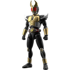 Kamen Rider Agito finally makes his way to the Figure-rise Standard lineup in his Ground Form!
The kit features plated parts to thoroughly recreate the golden texture of his suit. He's poseable upon completion and features a wide range of motion so you can recreate a variety of action poses such as the "Rider Kick"!
The "cross horn" can be recreated with optional parts, and the kit also comes with three types of hand parts, and the "Agito's Crest" effect part.