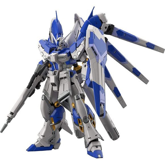 The Hi-Nu Gundam, as seen in "Mobile Suit Gundam: Char's Counterattack - Beltorchika's Children," gets a brand-new RG model-kit release from Bandai, and it's absolutely packed with details!
The Hi-Nu is equipped with a multi-link gimmick that slides the armor with the movement of its joints; the armor parts can be slid aside to expose the mechanical internal frame. Bold poses are possible by swinging the upper waist base up and down! The lumber armor is equipped with a connection joint, and its new desig