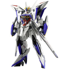 The Eclipse Gundam, featured in the manga "Mobile Suit Gundam Seed Eclipse", is now a stunning Master Grade kit from Bandai! Its proportions are kept as accurate as possible while still allowing for full posability; its various equipment is all included and can be attached via joint parts. The Saber Mode can be reproduced by attaching the beam effect to the grip parts of the rifle when separated, and clear parts for the left and right arm Beam Shields are also included. Original marking stickers are also in
