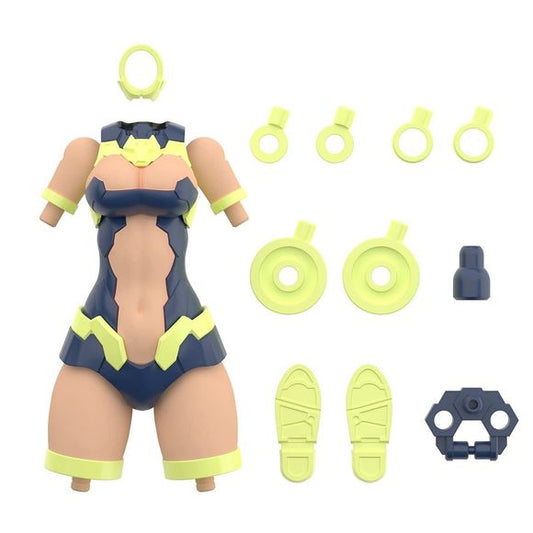Add to your 30 Minutes Sisters Model Kits with this alternative Type G01 Body featuring a yellow color scheme! The proportions match the Rishetta model kit, but you can customize to create your own unique character.