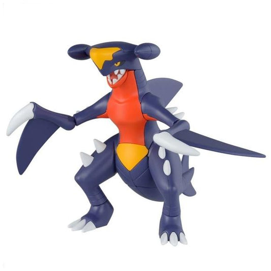 Build your own Garchomp Pokémon as an easy-to-assemble model kit! When completed, Garchomp mouth and arms can move, allowing a wide variety of dynamic poses. 4.53 inches (11.5cm) long when assembled.