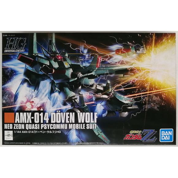 A massive 1/144 kit almost the size of a 1/100 kit makes its appearance loaded with numerous weapon gimmicks! Originally appearing in ZZ Gundam, this monstrous Neo Zeon suit returns for Gundam Unicorn featuring the characteristic Sleeves trim. Main rifle can be configured for either beam rifle mode or 2 handed Mega Launcher mode while wires and an included stand can be used to replicate the arm firing weapons. Finally the Doven Wolf's backpack can be switched from either multi-tube missile platform or INCOM