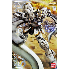 A Master Grade version of Sandrock from Wing Gundam has been on many fans' want list for a long time now. Now Bandai answers those pleas with their MG Sandrock Endless Waltz version! Like the other MG Wing kits released in 2011 (linked below), Sandrock comes with his signature weapons, in Sandrock's case the Heat Shotel, which utiiize effect parts and can be used in a variety of ways attaching to different sections of the kit. As well, plenty of markings stickers are provided for that Ver Ka. look.