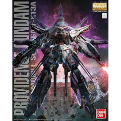 Bandai's amazing Master Grade kit of the Providence Gundam from "Gundam Seed" looks fantastic!  It's armed with its MA-M221 Judicium Beam Rifle, the MA-MV05A Composite Armed Shield System, a large dragoon pod, a small dragoon pod, and dragoon effect parts.