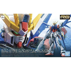 Sei Iori's FP Build Strike Gundam Full Package gets a Real Grade release from Bandai, complete with a variety of weapons--the Build Booster, beam rifle, beam gun (combinable with the beam rifle), two beam sabers, and shield. It also comes with extra hands to hold the weapons.