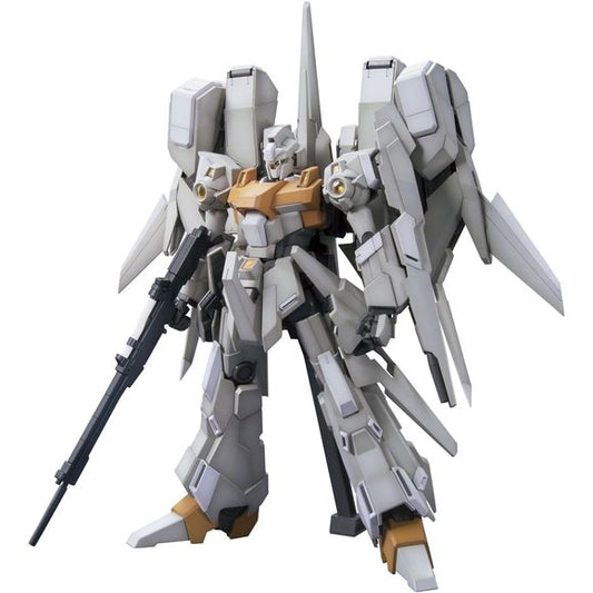 From episode 6 of “Gundam UC” comes a model kit of the ReZEL Type C Defenser units. Featuring both a and b unit packs this Master Grade is fully transformable between robot and a jet like wave rider mode. Defenser A pack includes 6 missile pack launchers and 2 very large hyper beam sabers while Defenser B includes dual mega beam launchers and 2 mega particle cannons. Standard ReZEL beam rifle, shield, and 2 beam sabers are also included in this release. Runner x 26, foil sticker x1, dry decal x1, tetron