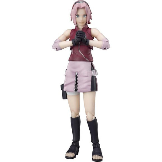 <p>Sakura Haruno from Naruto: Shippuden joins Bandai Tamashii Nations S.H.Figuarts in her Inheritor of Tsunade's Indomitable Will appearance.</p>
<p>Standing over 5 inches tall, Sakura features articulated construction for recreating battle poses and includes multiple interchangeable hand options for different scenes.</p>
<p><strong>Product Features:</strong></p>
<ul>
<li>Based on Naruto</li>
<li>Part of the S.H.Figuarts series</li>
<li>Approximately 5 inches tall</li>
<li>Articulated for dynamic po
