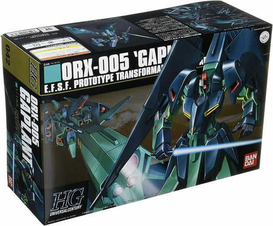 This superb HGUC offering allows you to transform the Gaplant, once it's completed, into Mobile armor mode! The booster is built separately and can be added or removed as you wish. The Gaplant comes armed with beam sabres and protected with a movable shield binder. Molded entirely in colored plastic and featuring snap-fit assembly, it's a lot less intimidating than it might sound! Stickers are included for details.