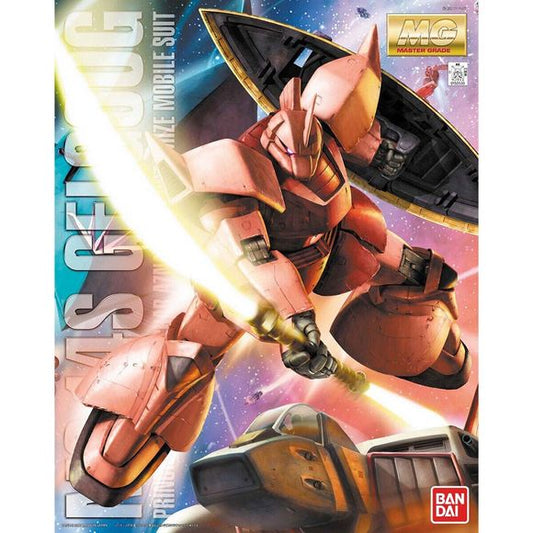 Bandai wowed us with the release of the first MG kit of Char's Gelgoog back in 1996. Now, more than a decade later, Bandai astounds us again with this "Ver. 2.0." update of Char's custom commander type Gelgoog! Its inner frame construction has been completely revamped for even greater range of articulation and realistic movements! Its sharply detailed armor parts are removable for a cross-section display to show the magnificently detailed mechanisms. Weapons include the Beam Naginata with optional parts to