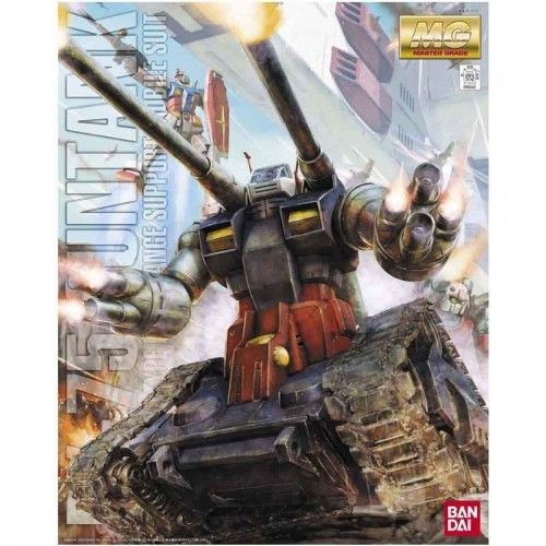 Finally completing Bandai's Master Grade (MG) release of all three "Project V" Mobile Suits, here's the long-awaited 1/100-scale plastic kit release of Guntank done in perfect MG justice! 
A fusion of a tank with the upper body and arms of a Mobile Suit, the Guntank was the first Earth Federation Mobile Suit produced under "Project V." It served admirably protecting White Base and fighting alongside Gundam and Guncannon during the One Year War in the 1979-80 "Mobile Suit Gundam" anime. This Master Grade