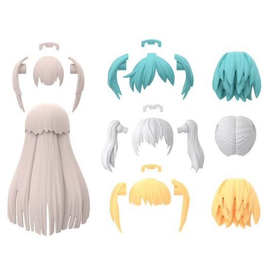 Use these optional hairstyle parts for the 30MS/30 Minutes Sisters line to make your model kits even more unique and to your taste! Four hairstyles are included.