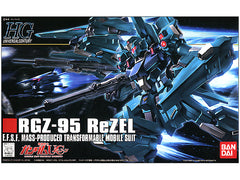 The transformable mass-production ReZEL from "Gundam Unicorn" is now offered as part of the HGUC line. The ReZEL is capable of switching between its Mobile Suit mode and Wave Rider mode. The RGZ-95 is loaded with armament and they are all included here such as its Beam Rifle, Beam Saber, built in 60mm Vulcans and Grenade Launcher, and Beam Cannon which it also uses as a shield. Plenty of poly-caps are used ensuring great articulation and easy transformation between modes.