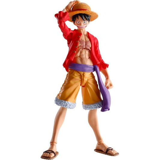 <p>Monkey D. Luffy, as seen in The Raid on Onigashima arc of the ONE PIECE animated series, rejoins S.H.Figuarts with an all new sculpt! Superb articulation and flexible parts make for dynamic posability.</p>
<p><strong>Product Features:</strong></p>
<ul>
<li>Based on One Piece</li>
<li>Part of the S.H.Figuarts series</li>
<li>Approximately 5.71 inches (14.5cm) tall</li>
<li>Articulated for dynamic posing</li>
<li>Includes interchangeable expression and/or head parts</li>
<li>Includes interchang