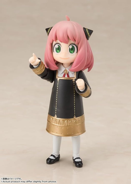 <p>Anya Forger from "Spy x Family" returns to the "S.H.Figuarts" action-figure series by Bandai, this time in her school uniform! She's insanely posable for all kinds of mischievous fun, and she comes with three pairs of interchangeable hands (including a new pointing-finger hand), and six interchangeable faces!</p>
<p><strong>Product Features:</strong></p>
<ul>
<li>Based on Spy x Family</li>
<li>Part of the S.H.Figuarts series</li>
<li>Articulated for dynamic posing</li>
<li>Includes interchangeabl
