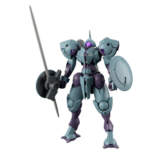The Heindree from Mobile Suit Gundam: The Witch from Mercury joins Bandai's HG model-kit lineup! It's designed for ease of assembly by using parts that are mainly post-fitted to avoid pinching; the ball joints on the neck and waist are designed with a space to accommodate forward- and backwards-tilted poses. In addition to its characteristic massive form, it's equipped with a special weapon that's as tall as it is, and can be rotated too. Its shield is mounted to its left arm; the arm can be moved so the sh