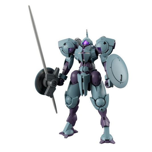 The Heindree from Mobile Suit Gundam: The Witch from Mercury joins Bandai's HG model-kit lineup! It's designed for ease of assembly by using parts that are mainly post-fitted to avoid pinching; the ball joints on the neck and waist are designed with a space to accommodate forward- and backwards-tilted poses. In addition to its characteristic massive form, it's equipped with a special weapon that's as tall as it is, and can be rotated too. Its shield is mounted to its left arm; the arm can be moved so the sh