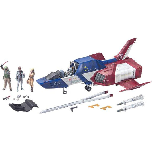 The Core Fighter has come in various Gundam kits over the years, mostly with Master Grade RX-78-2 and even the newer 1/144 Real Grade RX-78-2, but now it comes into its own as a 1/35-scale plastic snap-fit kit from Bandai. Three unpainted figures are included (Amuro, Sayla, and a deck crew member), and just like its 1/100-scale counterpart it can transform into the Core Block! Bandai has even included water-slide decals for several different versions!