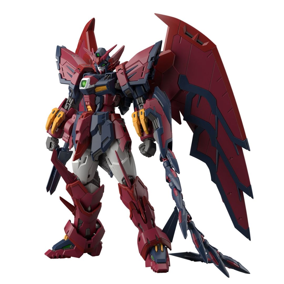 "Gundam Epyon" from "New Mobile Report Gundam Wing" is commercialized as a completely new RG model! Equipped with a new movable gimmick optimized to swing the beam sword powerfully and naturally!
FEATURES:
- The torso can swing on 2 + 1 axes, and the abdomen can be expanded forward to improve compatibility when bending forward.
- A wide range of expressions can be added to poses with the movable axis added to the upper part of the wrist and the movable forearm roll.
- Blade follows the movement of the kne