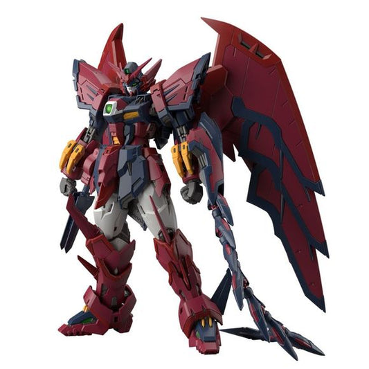 "Gundam Epyon" from "New Mobile Report Gundam Wing" is commercialized as a completely new RG model! Equipped with a new movable gimmick optimized to swing the beam sword powerfully and naturally!
FEATURES:
- The torso can swing on 2 + 1 axes, and the abdomen can be expanded forward to improve compatibility when bending forward.
- A wide range of expressions can be added to poses with the movable axis added to the upper part of the wrist and the movable forearm roll.
- Blade follows the movement of the kne