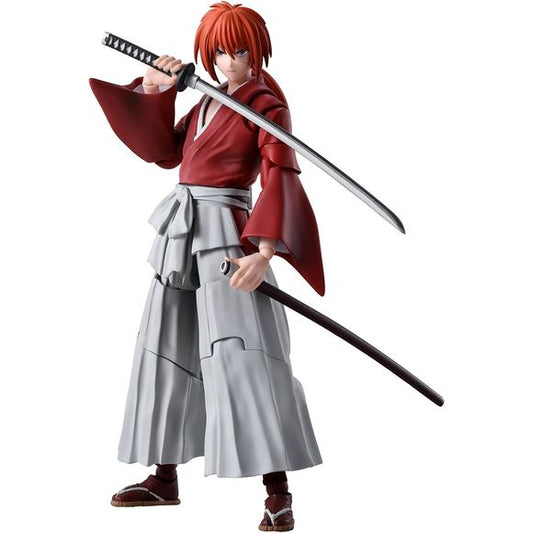 <p>Kenshin Himura, from the 2023 animated television series "Rurouni Kenshin: Meiji Swordsman Romantic Story," joins S.H.Figuarts! Featuring numerous expression parts and options, it captures dramatic poses with ease!</p>
<p><strong>Product Features:</strong></p>
<ul>
<li>Based on Rurouni Kenshin</li>
<li>Part of the S.H.Figuarts series</li>
<li>Includes interchangeable expression and/or head parts</li>
<li>Includes interchangeable hand and/or wrist parts</li>
</ul>
<p><strong>Box Contents:</strong>