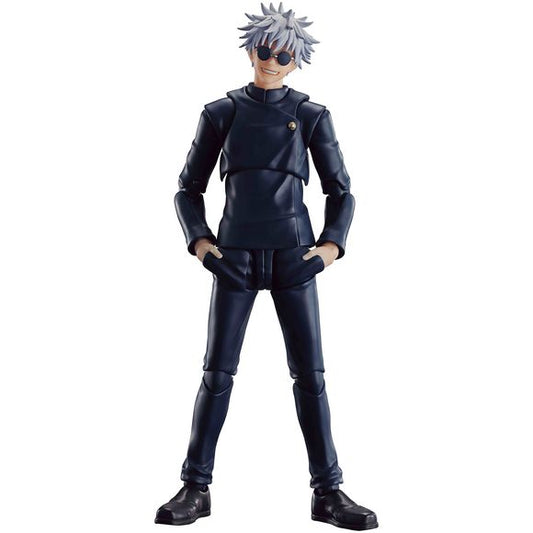 Satoru Gojo, as seen in the second season of the TV anime "Jujutsu Kaisen," returns to Bandai's "S.H.Figuarts" action-figure lineup, as he was in his own high-school days! He's incredibly posable for maximum action, and comes with multiple interchangeable hands (including one holding his cell phone), parts to display him with his hands in his pockets, interchangeable faces, and his sunglasses.