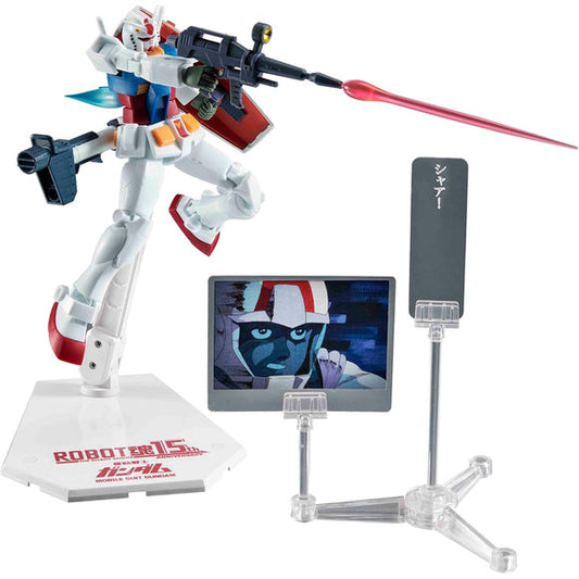 <p>The original RX-78-2 GUNDAM ver. A.N.I.M.E. is back, with some new colors and parts, commemorating fifteen years of Robot Spirits with an original stand and character reaction plates!</p>
<p>A huge number of options, including an all-new Gundam Hammer and Beam Javelin accessories, let you re-create even more scenes. Stands approximately 4.9" tall.</p>
<p><strong>Box Contents:</strong></p>
<ul>
<li>Main Body</li>
<li>Four pairs of optional hands</li>
<li>Hand storage deck</li>
<li>15th Anniversary