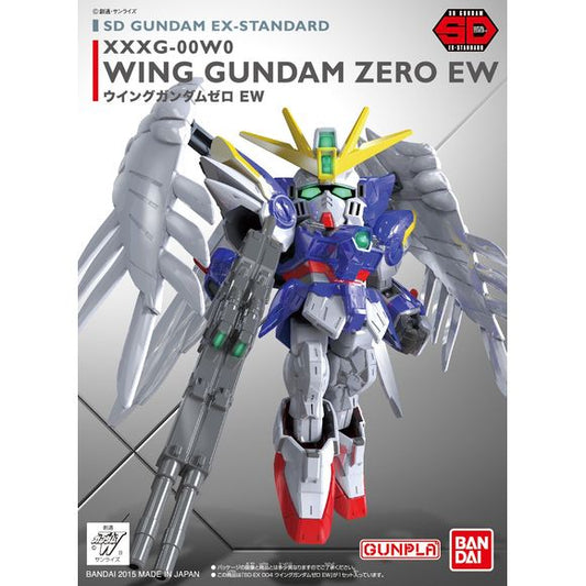 Bandai brings us a new line of Super Deformed (SD) Gundam called the EX Standard!  These new EX Standard kits come molded in multiple colors and feature limited articulation so you can get that perfect pose to display them!  Foil marking stickers are also included to add extra colors and markings to your kit.  A new gimmick added with these EX Standard kits is the ability to borrow parts and combine them to make new weapons that can be used with 1/144 scale HG Gundam kits!