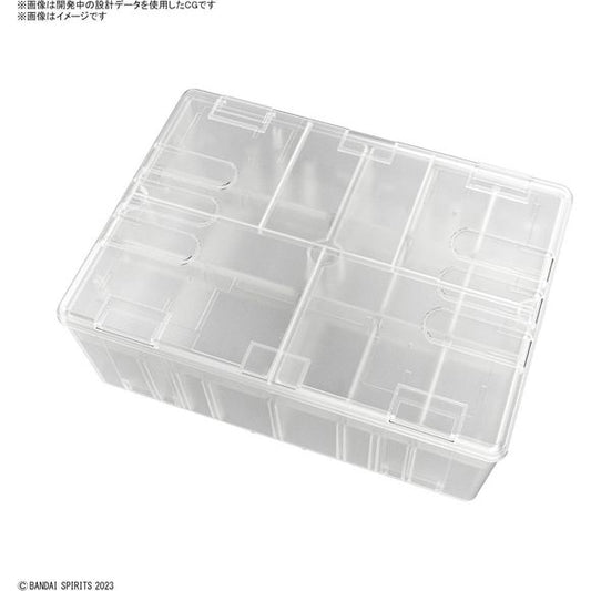 Introducing the BANDAI SPIRITS official "Multi Builders Case" that specializes in organizing plastic models, tools and materials! This is designed for plastic models in pursuit of ease, there are non-slip grooves, and numbering molds that help organize parts.
FEATURES:
- Clear color makes it easy to check the contents.
- Measures approximately 10.6 in wide x 7.5 in long x 3.7 in tall
- Large case which can store plural completed plastic models. The partition plate can be adjusted according to the plastic m