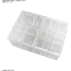 Introducing the BANDAI SPIRITS official "Multi Builders Case" that specializes in organizing plastic models, tools and materials! This is designed for plastic models in pursuit of ease, there are non-slip grooves, and numbering molds that help organize parts.
FEATURES:
- Clear color makes it easy to check the contents.
- Measures approximately 10.6 in wide x 7.5 in long x 3.7 in tall
- Large case which can store plural completed plastic models. The partition plate can be adjusted according to the plastic m