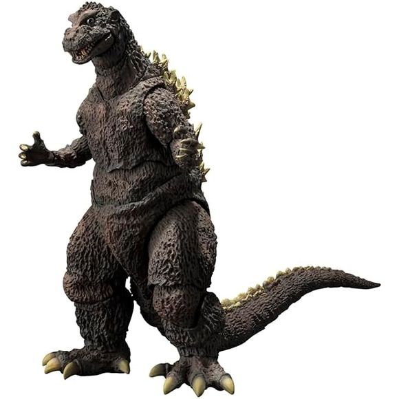 To commemorate the 70th anniversary of "Godzilla," "Godzilla (1954)" is now available in its original poster coloring as an S.H.MonsterArts!
The figure has been sculpted and colored by Yuuji Sakai, the leading Godzilla sculptor. The figure is painted in the image of the movie posters of the time, and the intricate details recreate the impression of the suit from that time. By using the interchangeable left and right wrist parts, it is possible to hold the included airplane. In addition, a radiation heat ra