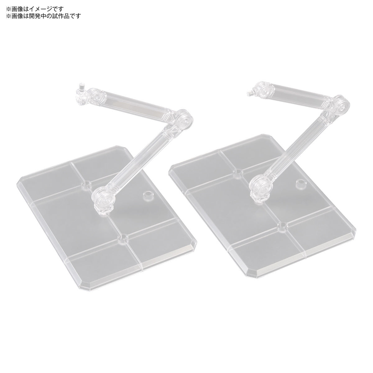 The seventh round of the Action Base series is here with a simplistic design. It has a structure that can stably hold up 1/144 scale plastic model kits, and the moving joints can be used to support a wide variety of poses.