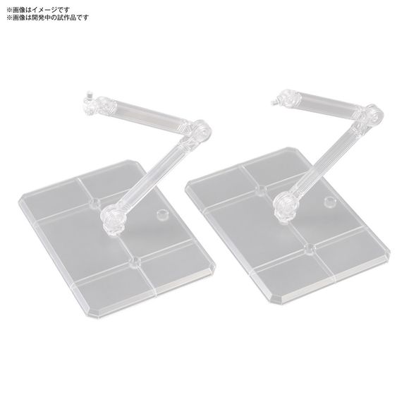 The seventh round of the Action Base series is here with a simplistic design. It has a structure that can stably hold up 1/144 scale plastic model kits, and the moving joints can be used to support a wide variety of poses.