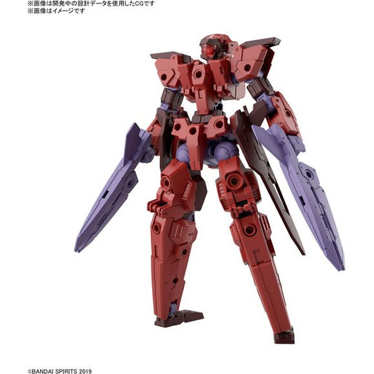 The Espossito Gamma now joins the "30Minutes Missions" (30MM) lineup from Bandai in red -- the second-place finisher in the "30MM Color Variation Grand Prix"! This unit is equipped with a mechanism to make it a basis for customization; it can be transformed into its flight form by parts replacement, and it comes with armor and armed parts that can be endlessly customized. Combine it with other "30MM" items and vehicles to create your own power-packed battle mech! Order yours today!