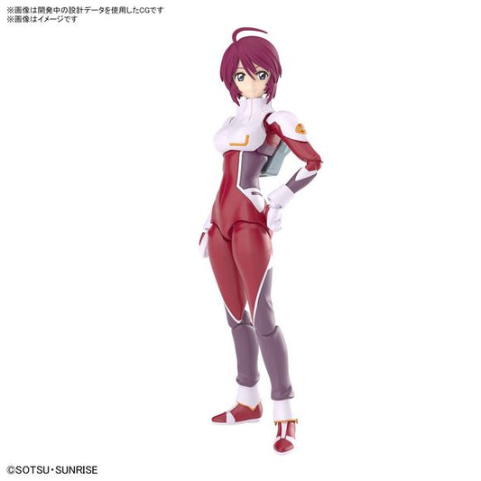Lunamaria Hawk from "Mobile Suit Gundam Seed Destiny" gets a new "Figure-rise Standard" action-figure kit from Bandai, wearing her pilot suit! One of her interchangeable facial expressions is pad-printed, and the other two are waterslide decals. The visor of her helmet can be removed, so you'll be able to display her with different expressions with the helmet on. Recombinable body parts are included that use a soft material for the inner part, and eight different hands are also included for just about any s