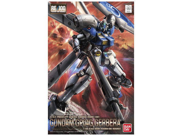 The high-speed Gundam GP04 Gerbera is the subject of this new RE/100 kit from Bandai! Fully posable after assembly and highly detailed! Molded in several colors so painting is not necessary; includes foil stickers and dry-transfer decals.